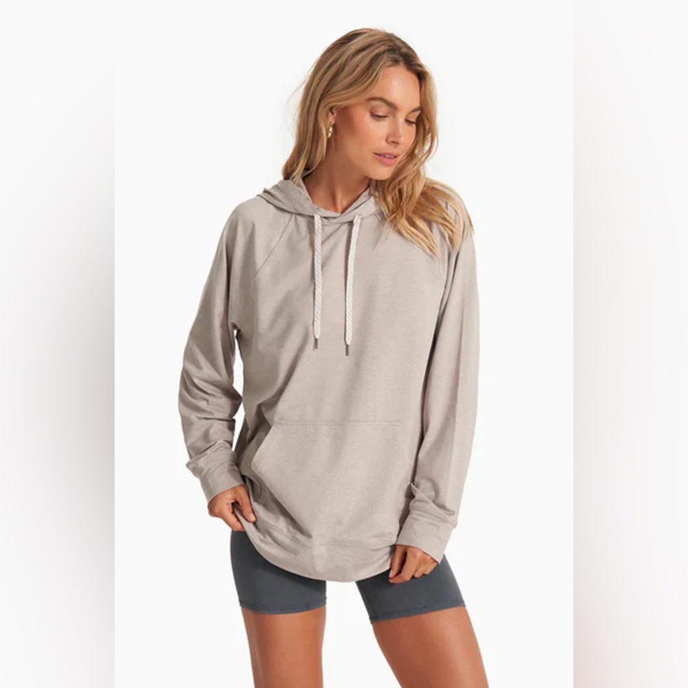 Vuori Halo Oversized Hoodie in Oyster Heather, size M
